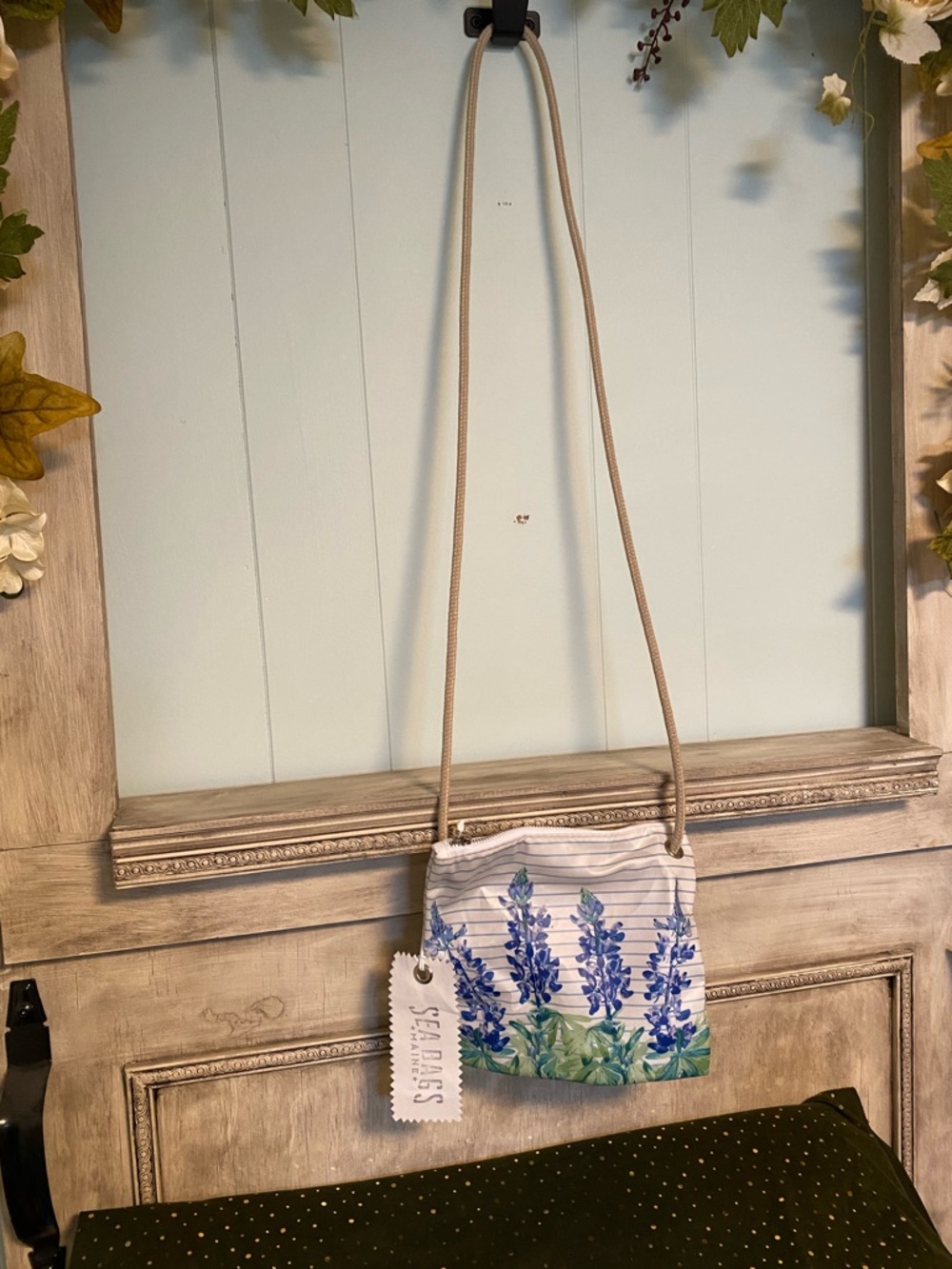 EUC Sea Bags Lupine Lavender Crossbody Bag Rope Strap